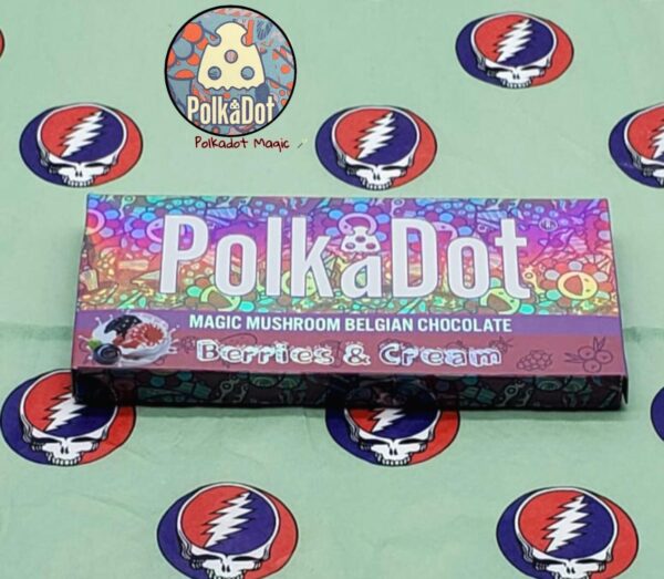 PolkaDot Berries & Cream Magic Mushroom Belgian Chocolate Bar