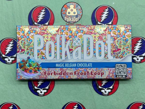 PolkaDot Forbidden Froot Loop Magic Mushroom Belgian Chocolate Bar