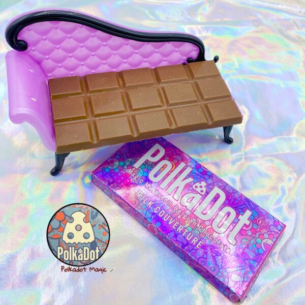 PolkaDot Milk Couverture Mushroom Belgian Chocolate Bar