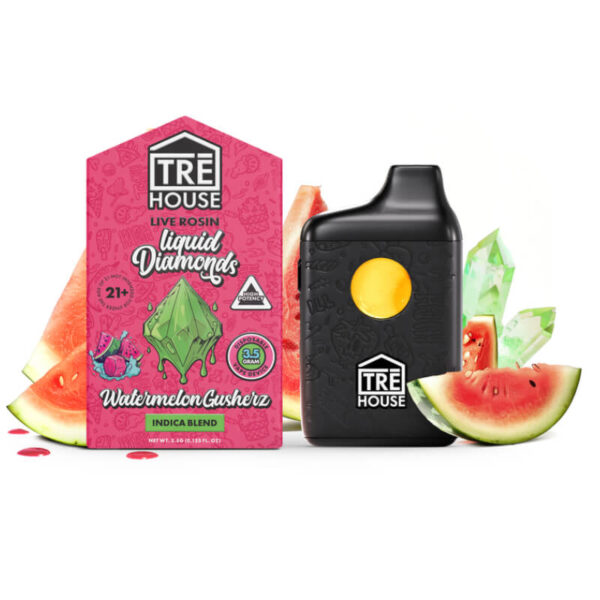 Watermelon Gusherz Indica Live Rosin Liquid Diamonds 3.5g Disposable